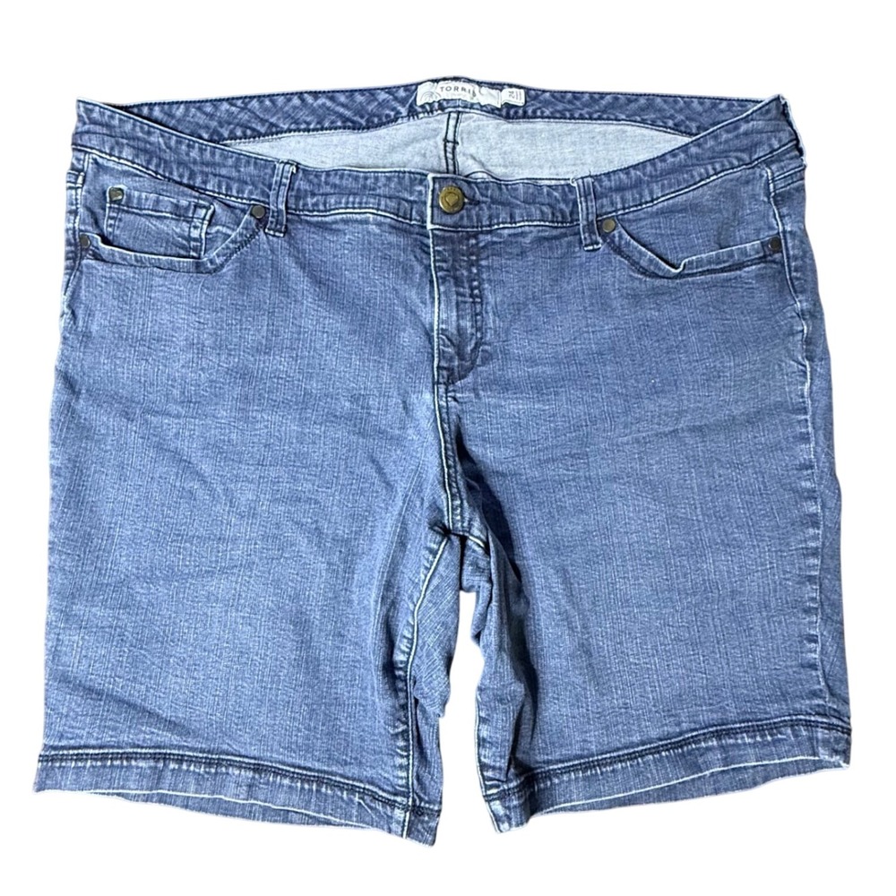 Torrid‎ Denim Bermuda Shorts Plus Size 24 Dark Wash Stretch Casual